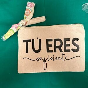 Handmade Cosmetic Bag with slogan